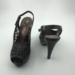 Elegan Brown Leather Handmade High Heels - 8 Inch - Timeless Elegance